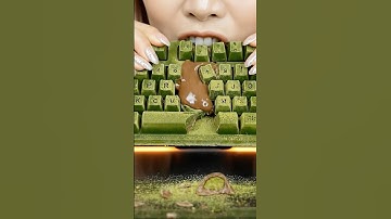🍵 Matcha Chocolate Keyboard l Smoot & Satisfying🍫AI ASMR by ING FLOW #shorts #asmrshorts #mukbang
