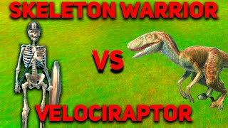 SKELETON WARRIOR VS VELOCIRAPTOR | EPIC BATTLE | ANIMAL REVOLT BATTLE SIMULATOR screenshot 3