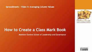 How to Create a Class Mark Book in Excel - Video 5
