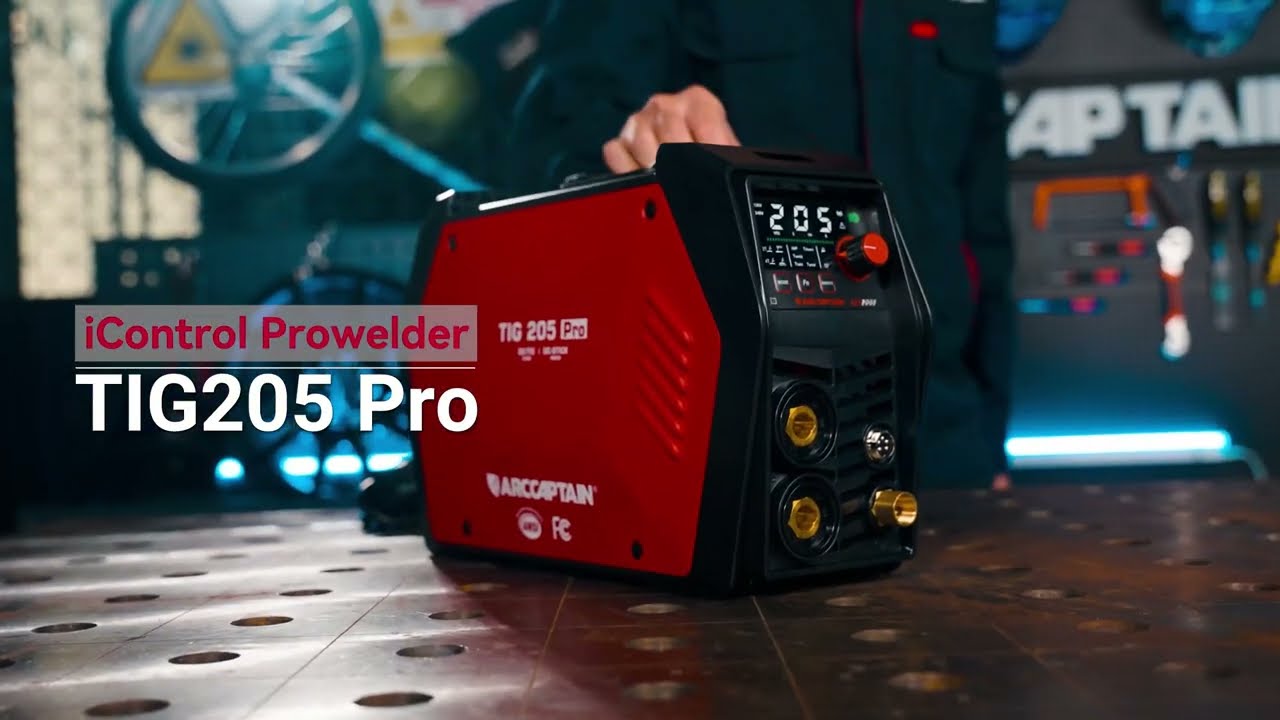 ARCCAPTAIN IControl TIG 205P Pro Welder - 5-in-1 APP Control, Dual Voltage 120V/240V, LED Display