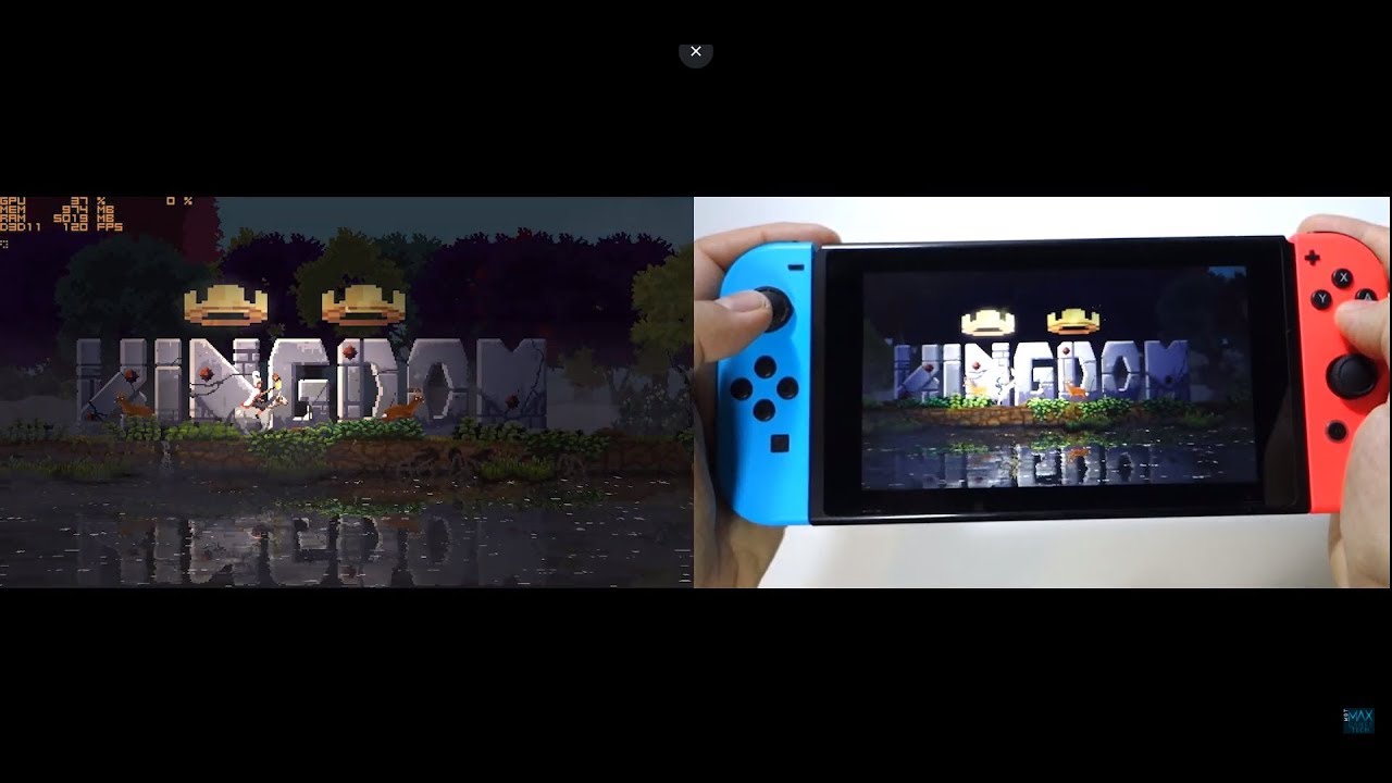 Kingdom Two Crowns Nintendo Switch vs PC 120FPS gameplay