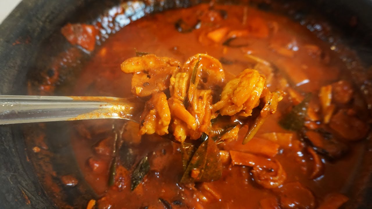 Red Prawn Curry Kerala Style Shrimp Curry Malayalam YouTube