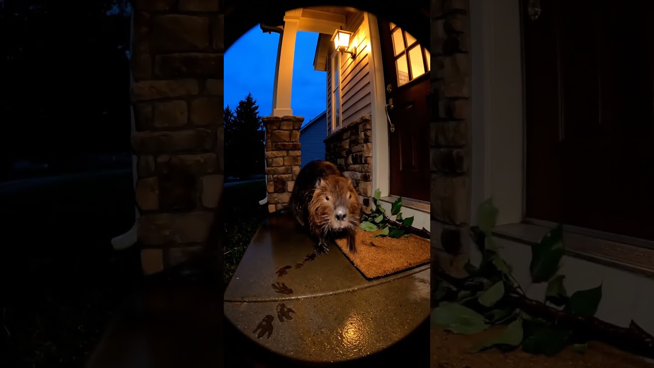 Canadian Beaver's Special Delivery! (Doorbell Cam)