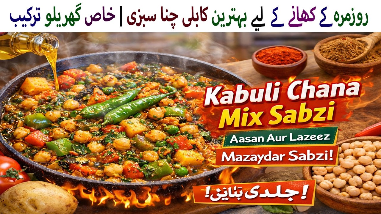 Kabuli Chana Mix Sabzi Recipe | Healthy Vegetable & Chickpea Curry | Easy Desi Style