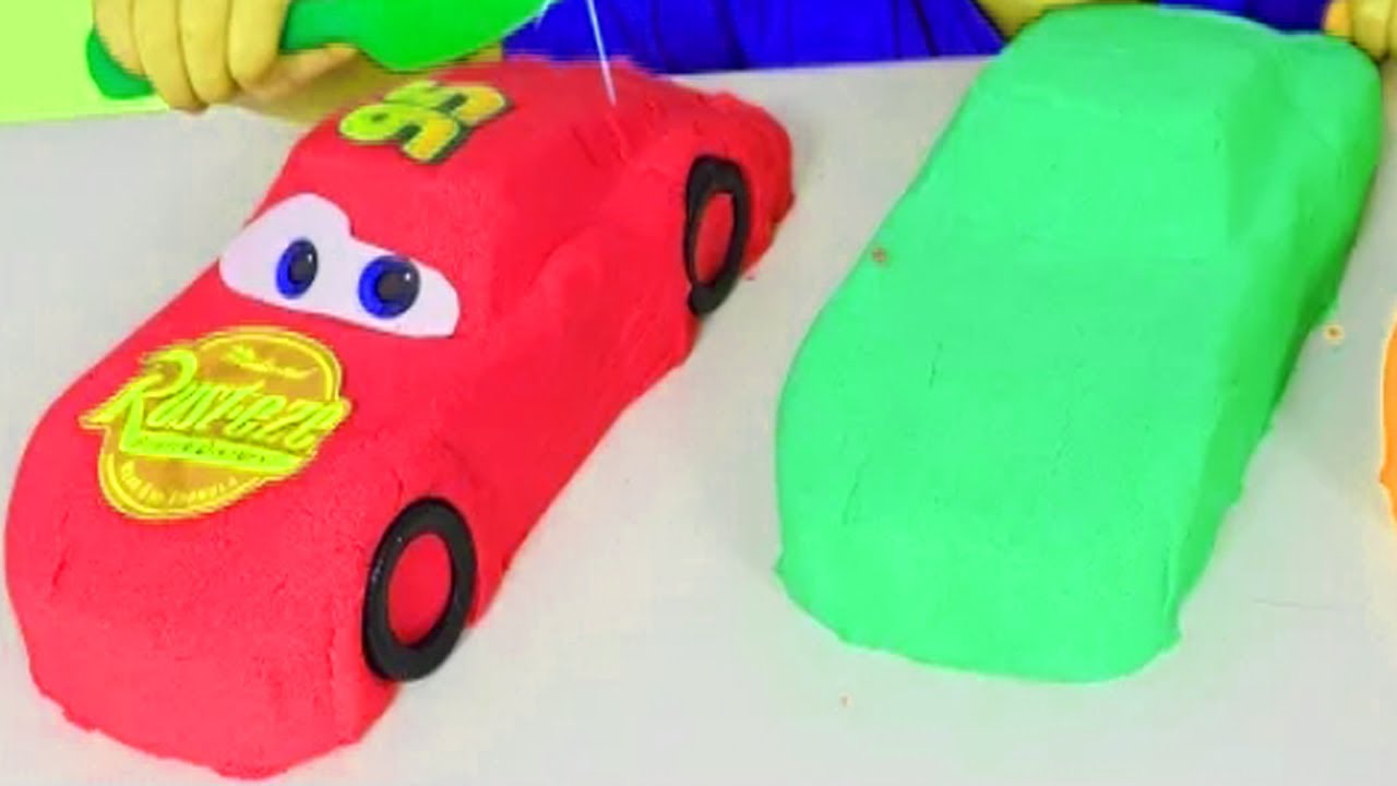 DIY Kinetic Sand Disney Cars 3 Toys And Cutting Lightning McQueen Up With Ckn Toys