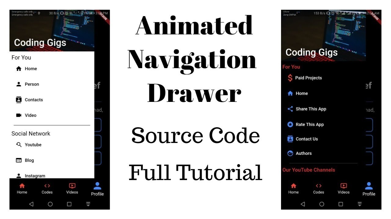 How to create/make Navigation Drawer on Flutter | 2020 | Side Drawer ...
