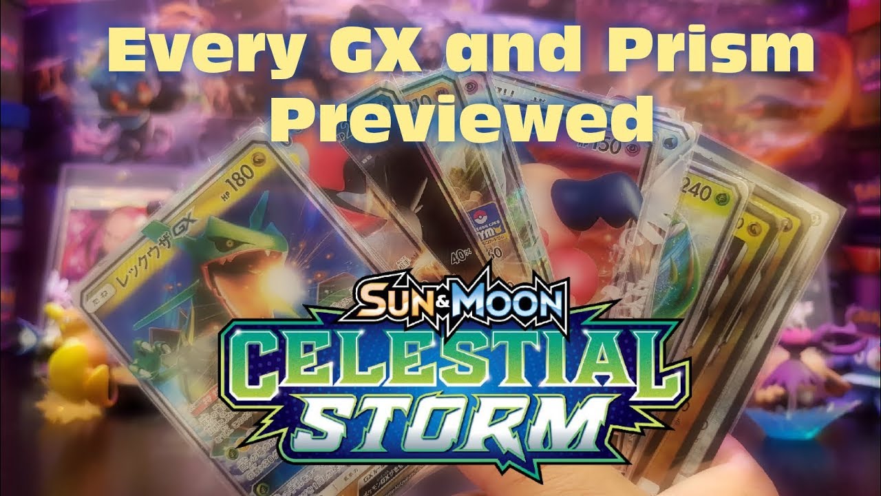 Pokemon TCG Celestial Storm English GX & Prism cards Preview