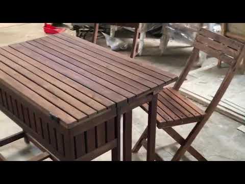 Video BỘ BÀN GHẾ GỖ XẾP GỌN TIỆN LỢI - youtube