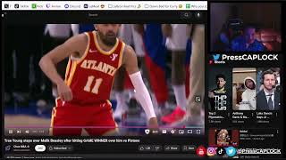 Trae Young steps over Malik Beasley after GAME WINNER over him -  Detroit Pistons vs Hawks Reaction