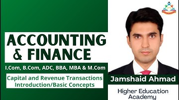 Accounting I-Com, B-Com, ADC, M.Com, BBA, MBA Capital and Revenue Transactions in Urdu/ Hindi