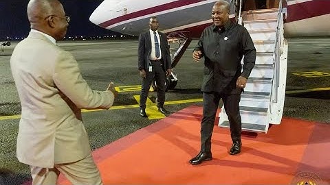 President John Dramani Mahama Arrival in Abidjan for the investiture of President Alassane Ouattara.
