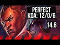LUCIAN vs AATROX (TOP) | 12/0/6, 6 solo kills, Legendary | BR Challenger | 14.6