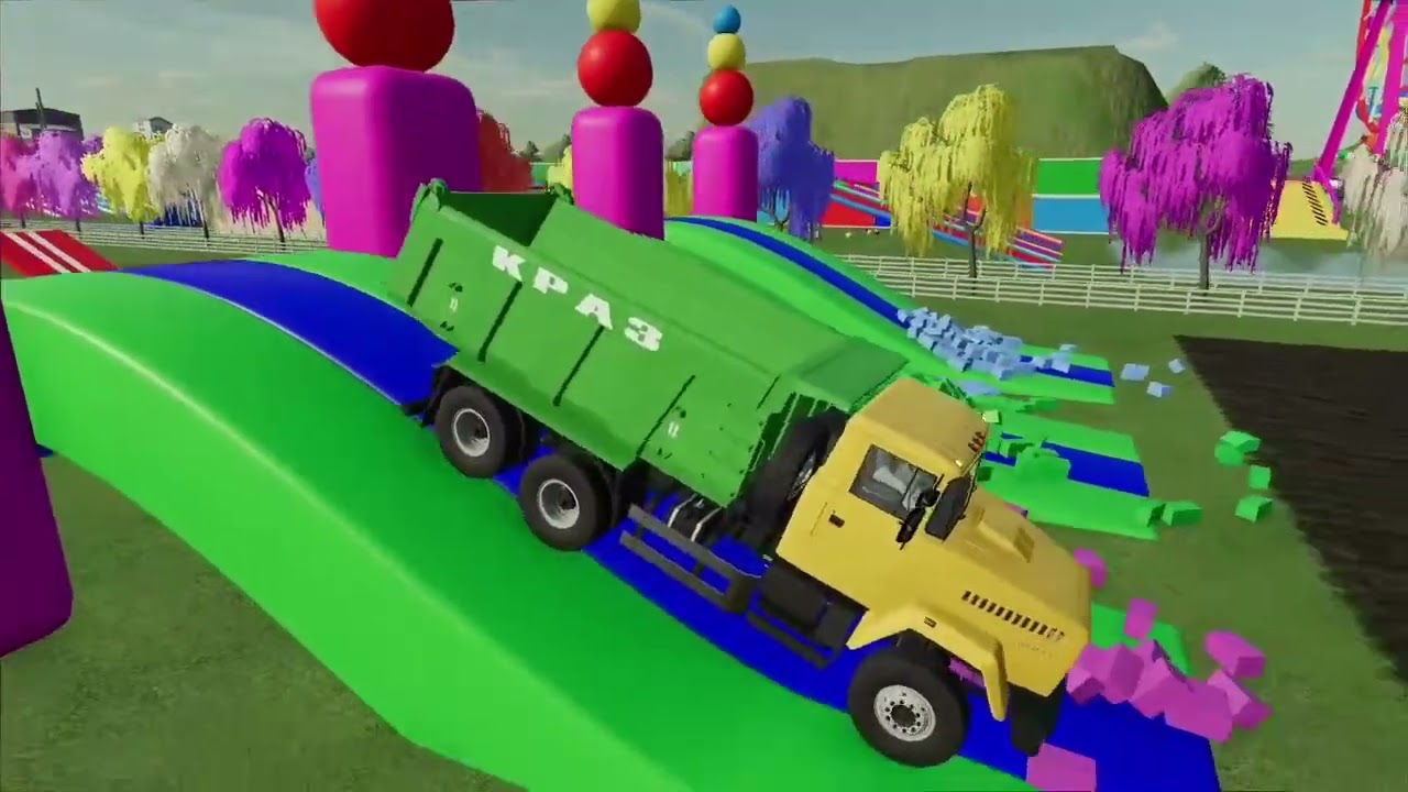 TRANSPORTING ALL COLOR OF MINI TO BIG POLICE CARS, AMBULANCE WITH TRUCKS !! Farming Simulator