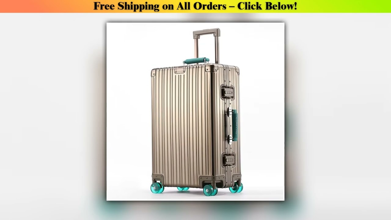 All Aluminum-magnesium Suitcase Travel Rolling Luggage Alloy Trolley Case Bag with Spinner Silent