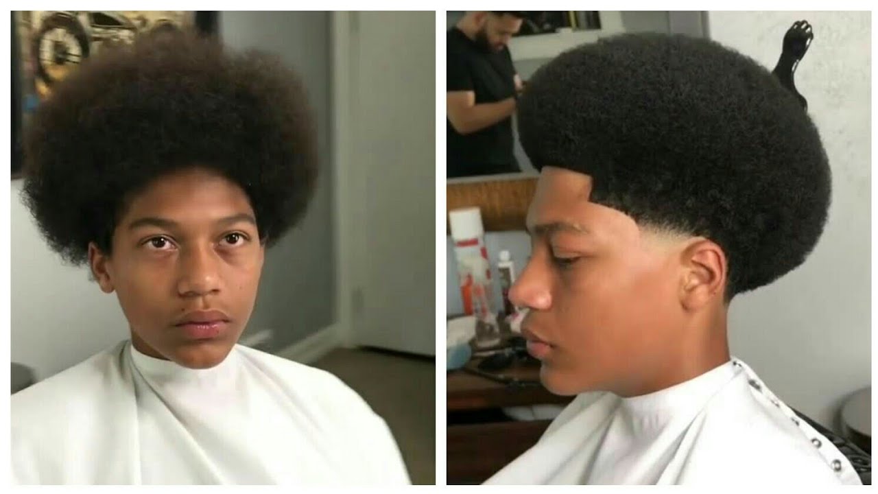 taper haircut with afro