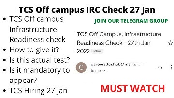 TCS Dry run Check Mail DRC | TCS Off campus hiring | TCS Exam process started |