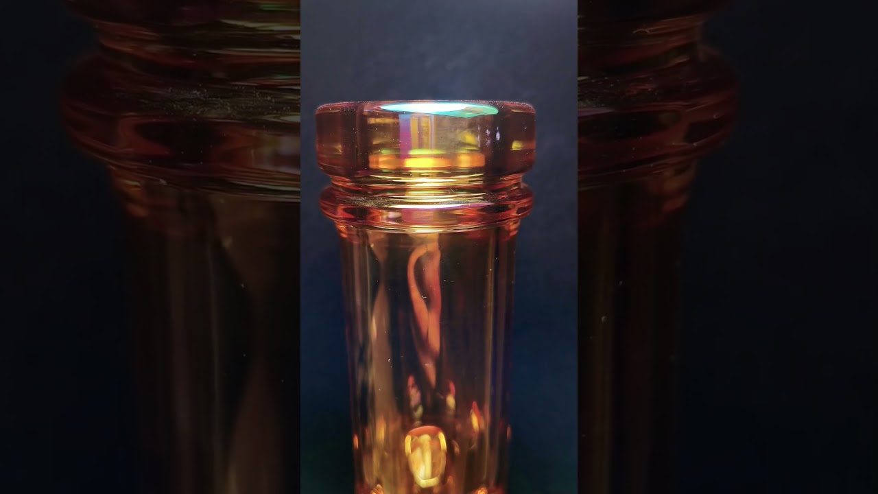 12″ Iridescent Glass Beaker Bong  Dazzling Orange Finish