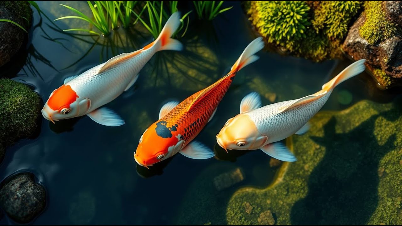 AQUASCAPE WITH CALM KOI FISH FOR INSOMNIA RELIEF, DEEP SLEEP, AND TOTAL NIGHT RELAXATION