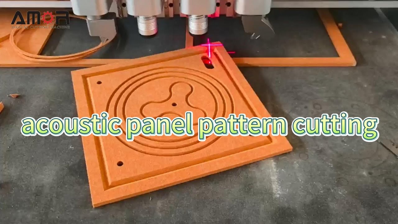 Acoustic panel cutting + grooving + drilling with four-tool holder|cnc oscillating cutting machine
