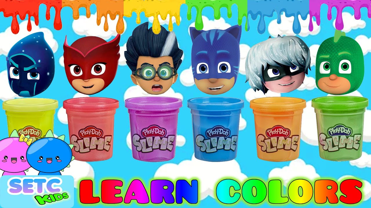 Learn Colors PJ Masks and Play Doh Slime Best Learning Video for