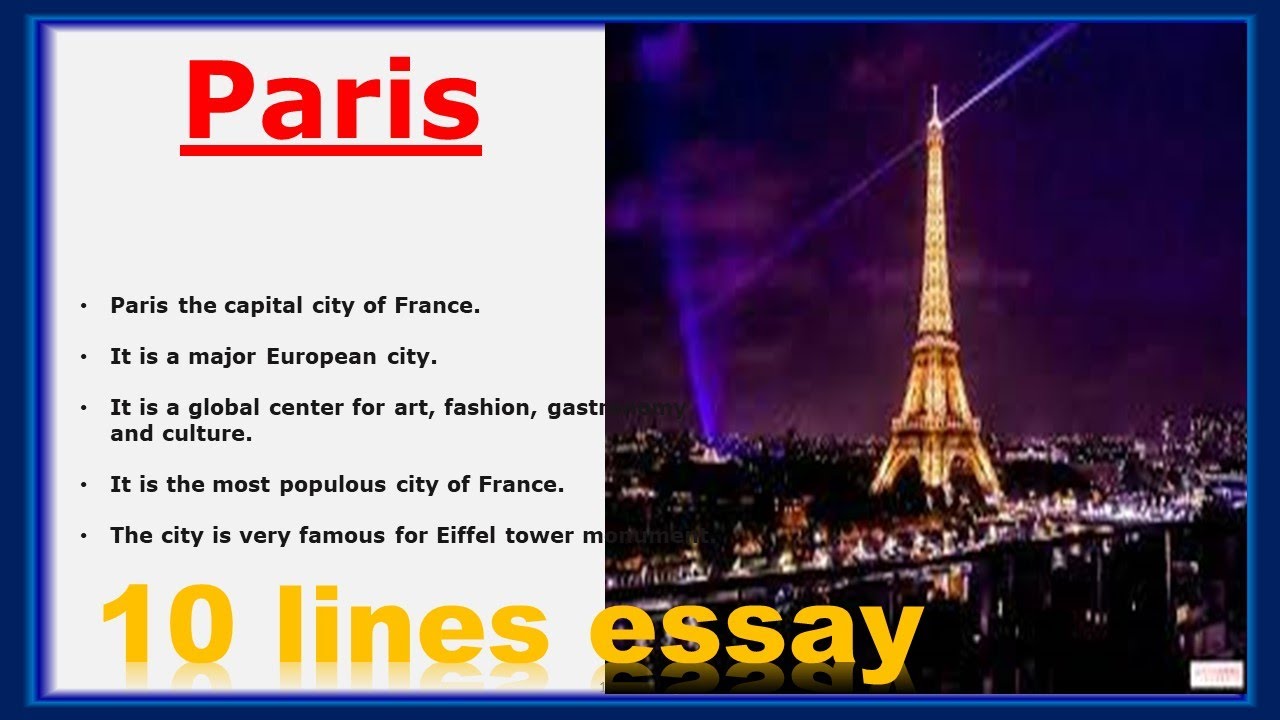 essay on paris in french