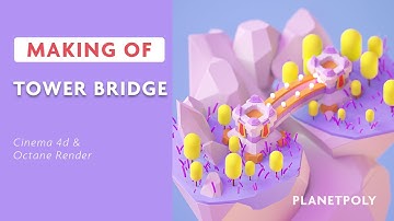 Tower Bridge | Lowpoly 3d Modeling Timelapse Tutorial | PlanetPoly