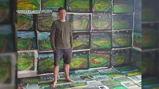 Artist paints Isotopes Park as part of baseball stadium tour