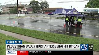 Pedestrian seriously injured after being struck by vehicle outside East Hartford restaurant