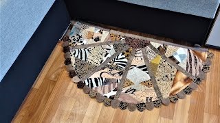 I sew a rug for a gift. Patchwork carpet in the form of a crescent moon step by step.