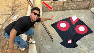 7 Feet Black Biggest Kite With Kite Flying Catching Sky Gudda | Commando
