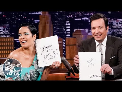 Halsey Sketches Baby Yoda in a Portrait-Drawing Contest | The Tonight Show Starring Jimmy Fallon