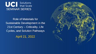 Solutions that Scale: Role of Materials for Sustainable Development in the 21st Century