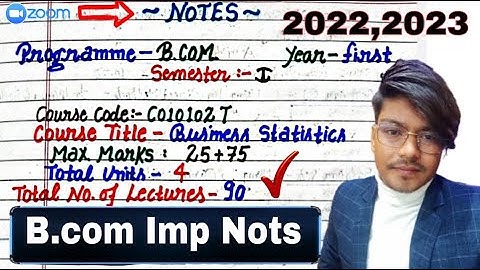 Free Notes for B.com | B.com Notes 1st year 1st Semester imp Questions | b.com notes pdf CCSU