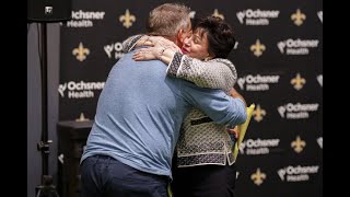 Sean Payton starts Saints retirement speech with Ted Lasso-inspired gift for Gayle Benson