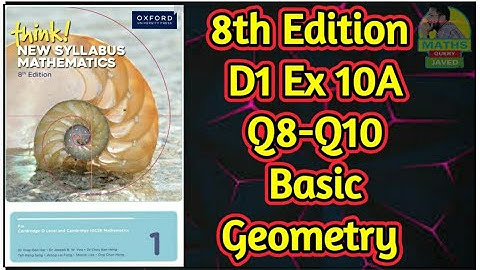 Q8-Q10  || Ex-10A || D1-8th edition || Basic Geometry || In Urdu/Hindi