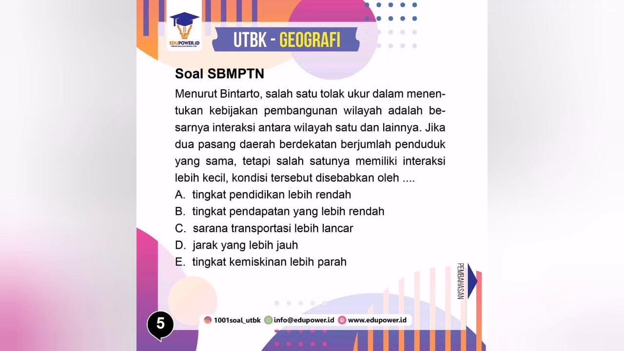 Contoh Soal Utbk Geografi