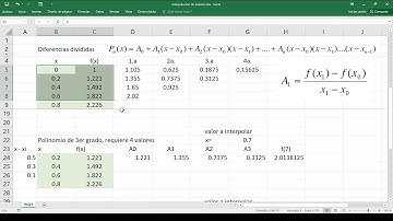 Newton diferencias divididas en excel