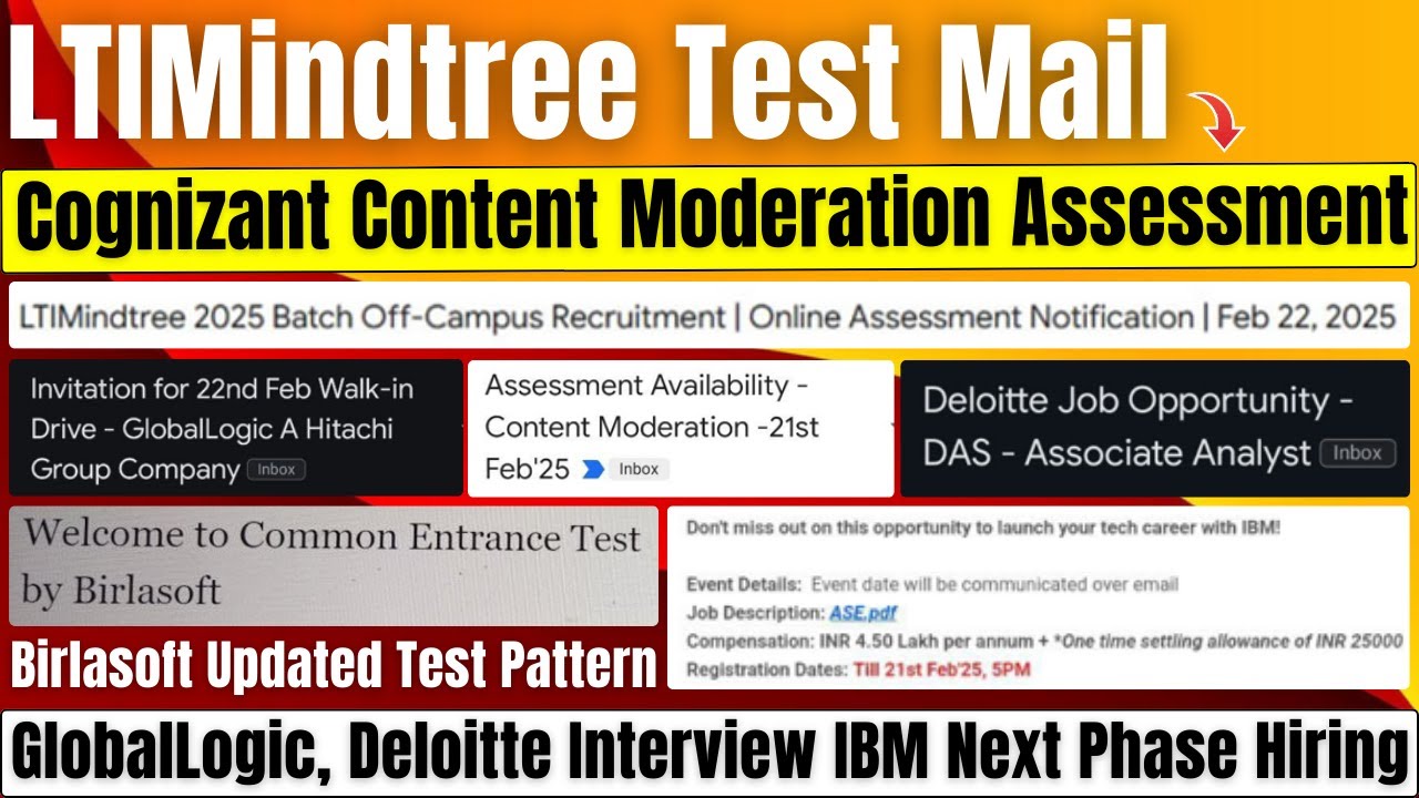 Ltimindtree Test Pattern IBM, LTIMindtree & Birlasoft Next Phase Hiring | Test Mail Updated Test ...