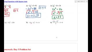 Celebrity Alg2 4 5 Notes - Solving Equations with Square Roots Wealth