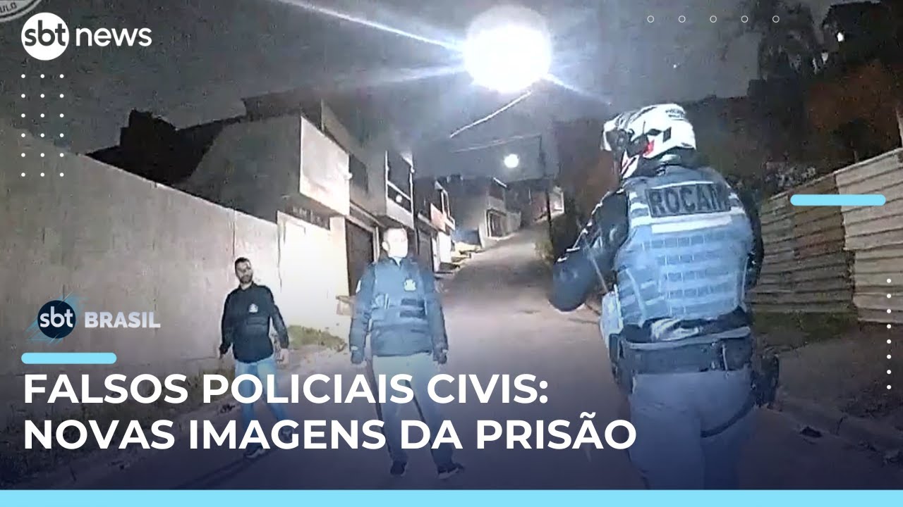 Novas imagens mostram momento em que falsos policiais civis são presos em SP | #SBTBrasil