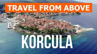 Korcula from drone | Aerial footage video 4k | Croatia, Korcula Island from above
