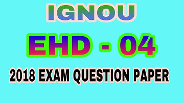 [ Ignou ] EHD - 04 question paper