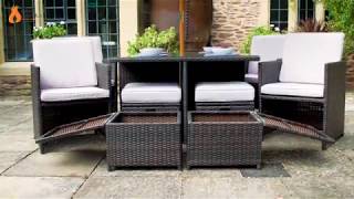 10 Piece Rattan Cube Outdoor Dining Set