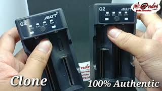 Authentic AWT C2 Battery Charger 18650 2 SLOT | C 2 Dual Slot Smart CHARGER