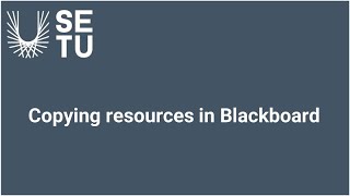 Copying resources in Blackboard