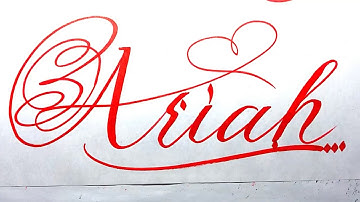 Ariah Name Signature Calligraphy Status | How to write with Cut Maker  #calligraphy #cursive