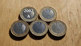 1 euro 2002 A 2002 D 2002 F 2002 G 2002 J Germany