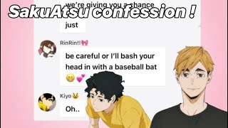 SakuAtsu confession! Sakusa confesses!? Haikyuu texting story ! ft. Iwaoi