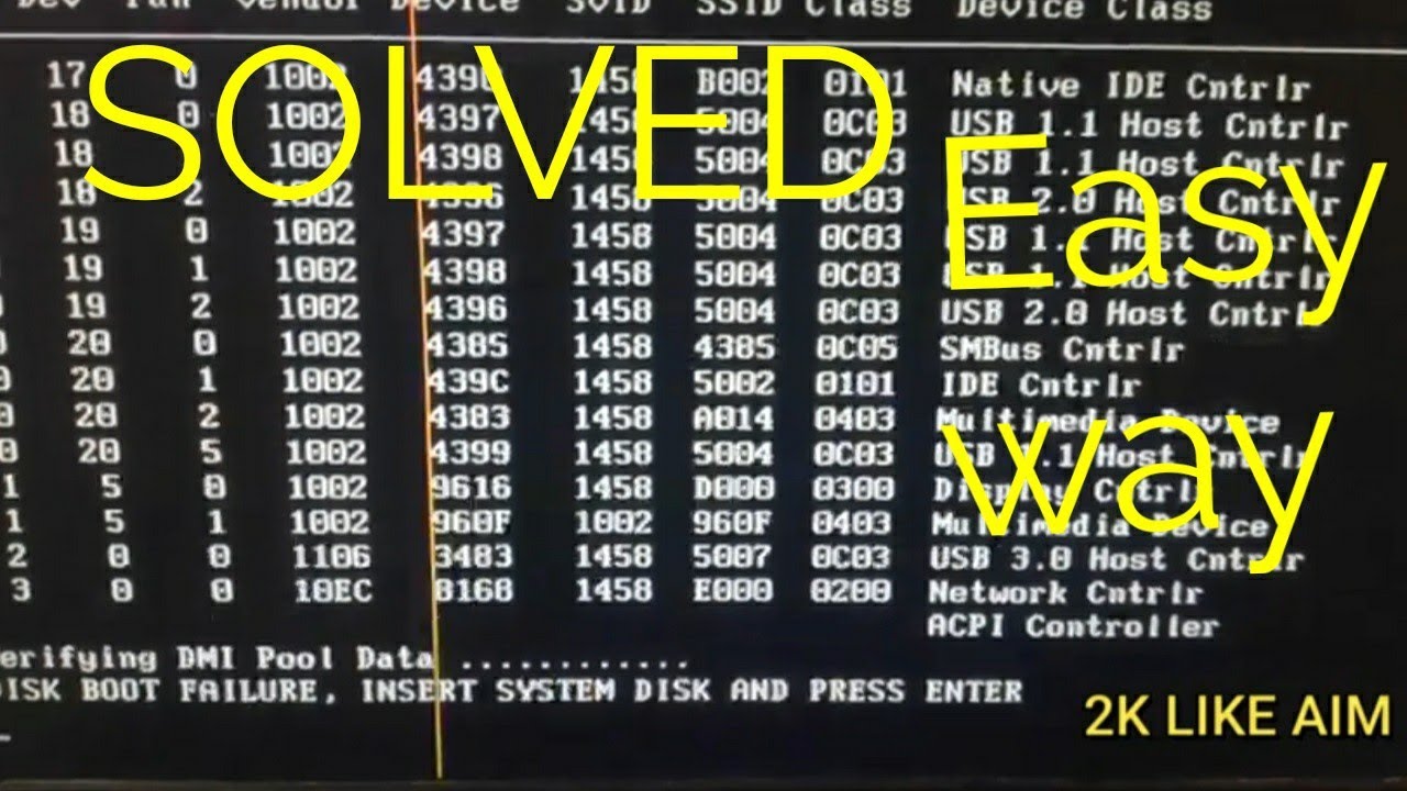 Verifying DMI Pool data. Disk Boot failure Insert System Disk and Press enter. Verifying DMI Pool data и дальше не грузит. При включении ПК пишет Disk Boot failure Insert System Disk and Press enter. Dmi pool data