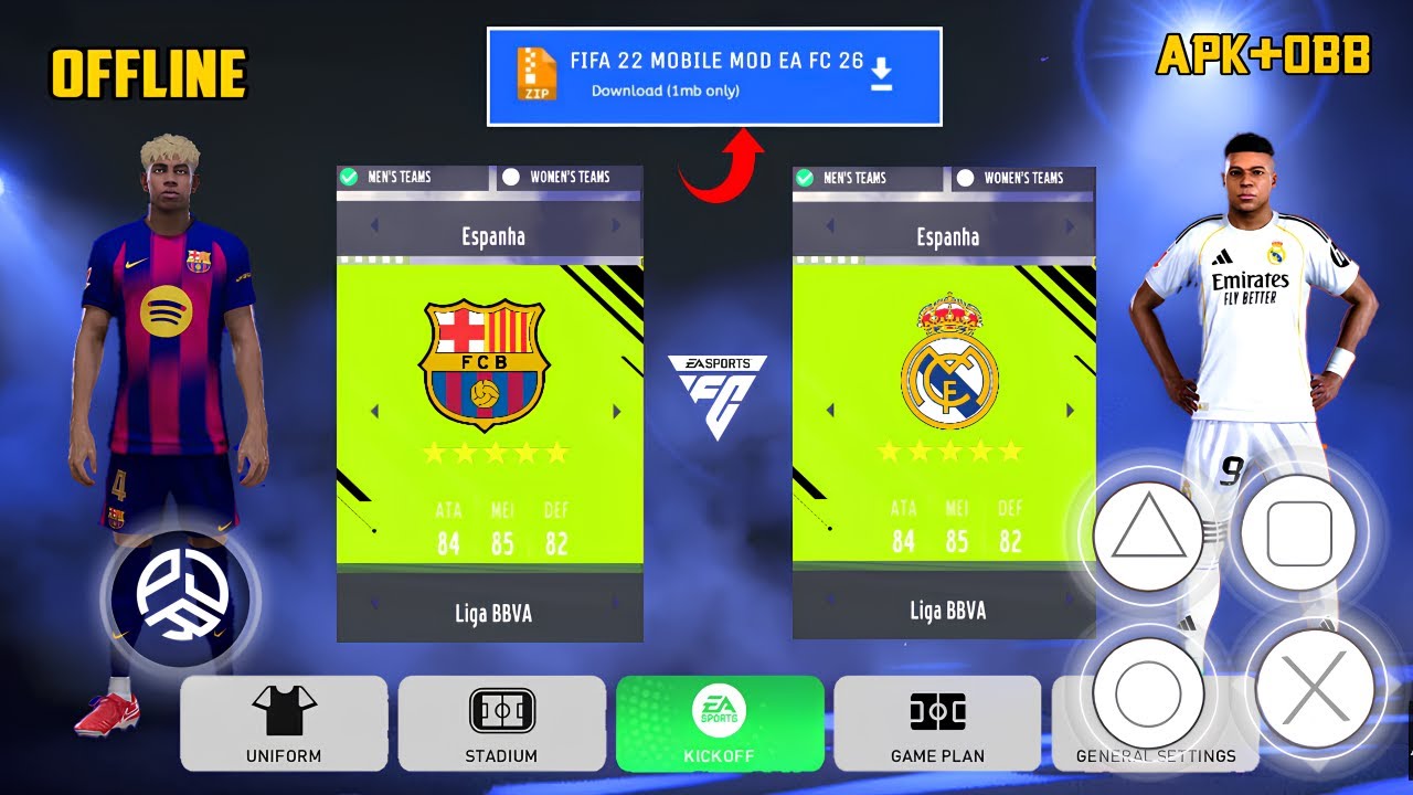 FIFA 22 МОБИЛЬНЫЙ МОД EA FC 26 ОФФЛАЙН ANDROID ГРАФИКА PS5 / НОВЫЕ ТРАНСФЕРЫ И ФОРМЫ 25-26